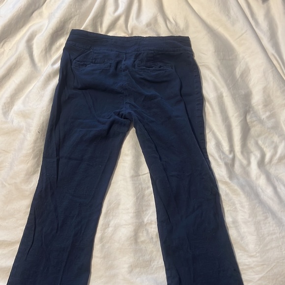 Blue cotton cropped pant - Picture 3 of 3